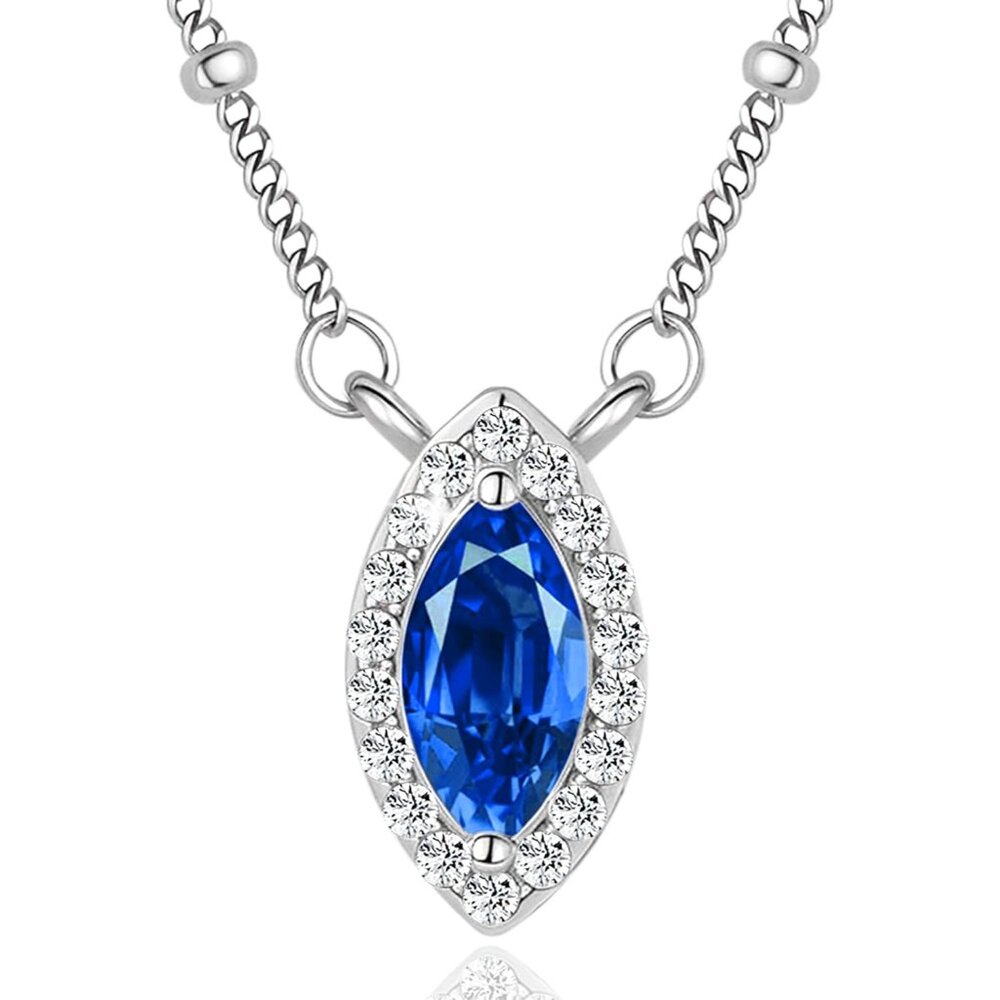 Marquise Birthstone Necklace for Women-S925 Sterling Silver Diamond Pendant,Adju